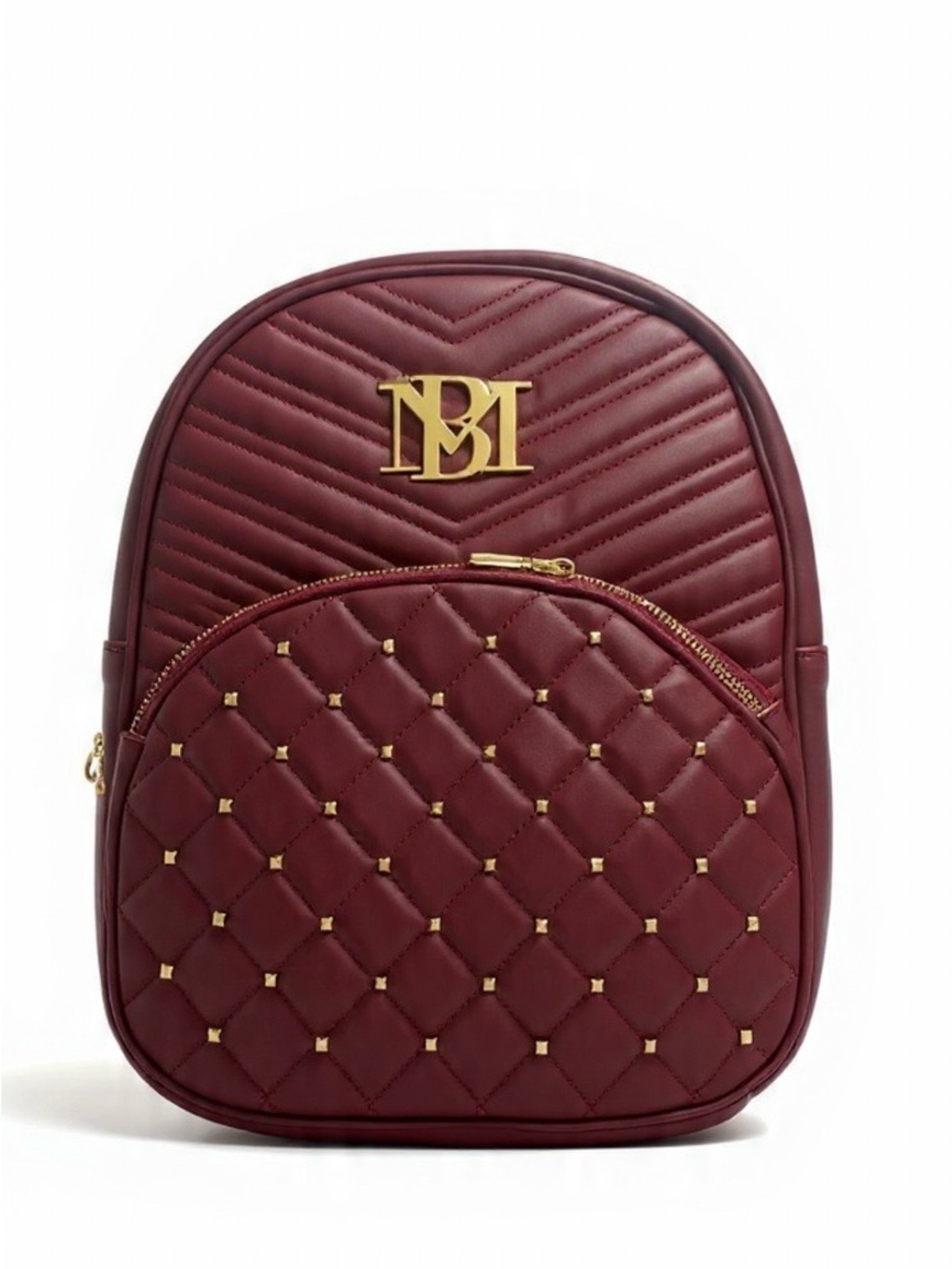 Badgley Mischka Burgundy Quilted Backpack